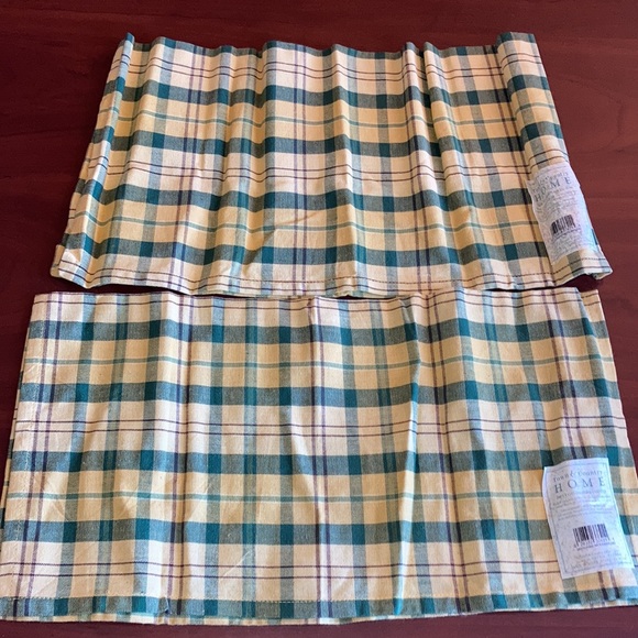 Set of 2 Napkins with Rings by Town & Country Home Plaid Farmhouse Cotton Large - Picture 6 of 8